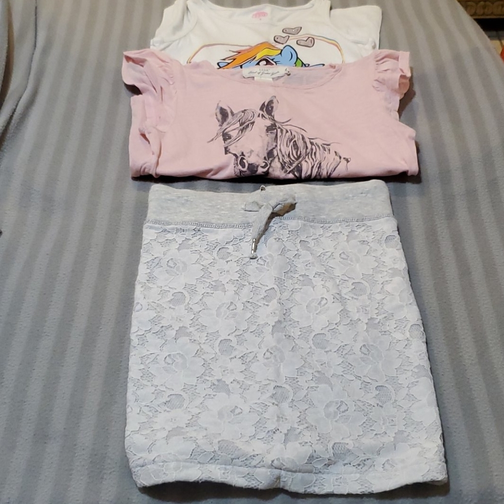 Pony 👚🎀👚👑top LOGG top live love dreams skirt